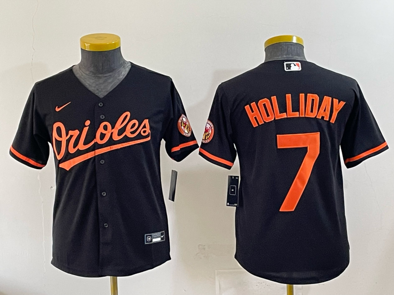 Youth 2025 Baltimore Orioles #7 Holliday black Nike MLB Jersey 002